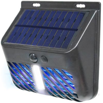 Solar Bug Mosquito Zapper UV Insect Killer w/ Motion Sensor LED Light, Waterproof Insect Pest Control for Garden - regular