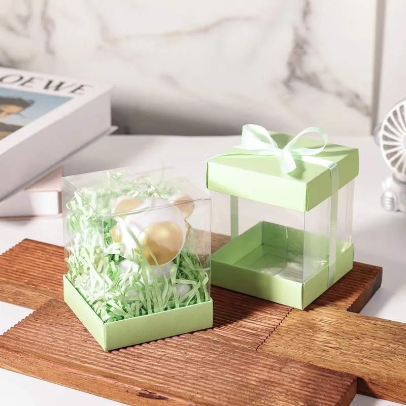 Scatole per bomboniere trasparenti da 10 pezzi, scatole regalo trasparenti Mini scatole per Macaron cubo trasparente scatole per caramelle per bomboniere Baby Shower