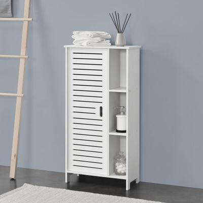 Badezimmerschrank Vansbro 96x48x24 cm wpc Weiß [en.casa] Image