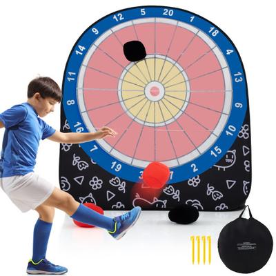 Costway Large Dart Board for Kids with 4 Kick Balls-Black