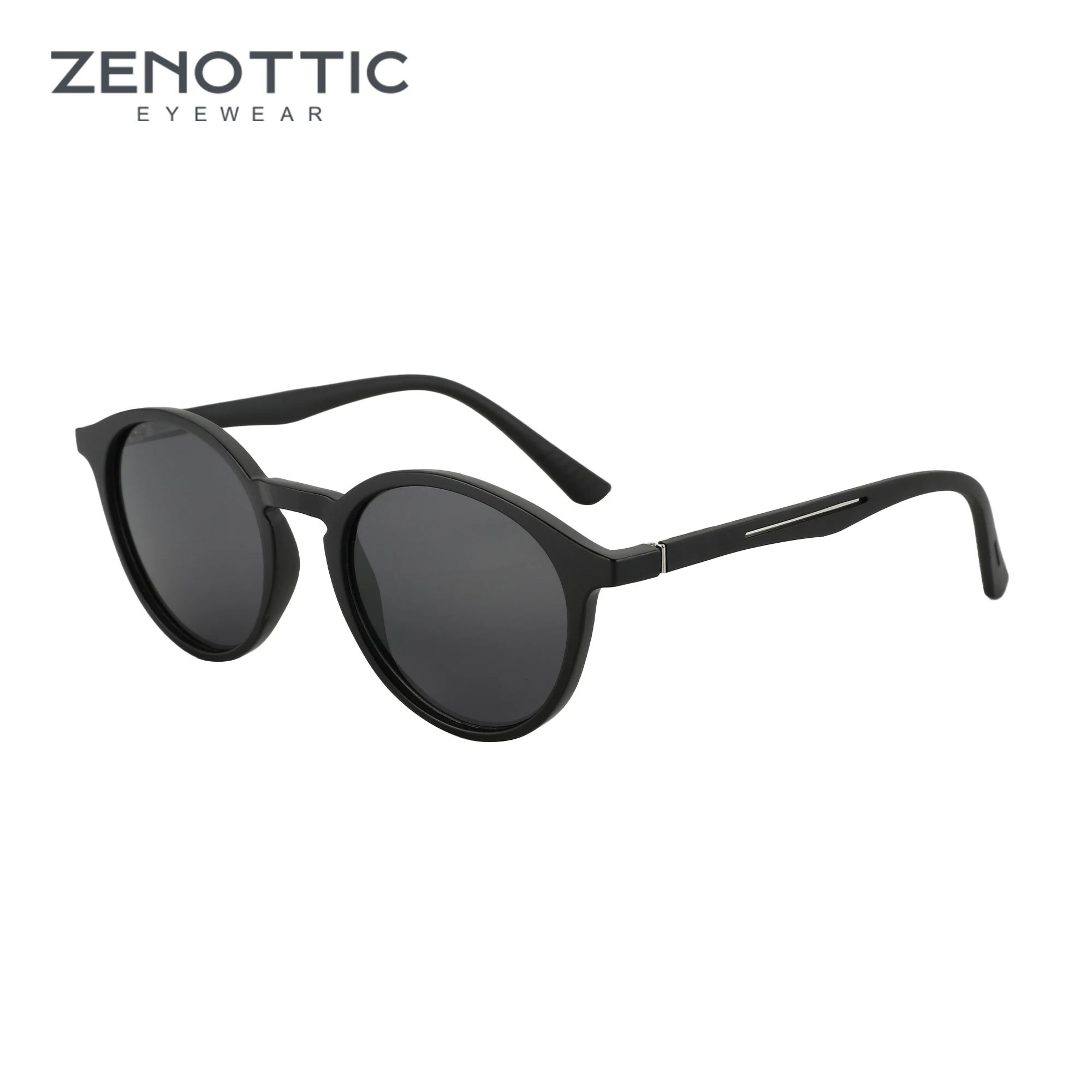 Zenottic retro polarisierte sonnenbrille männer frauen vintage runde rahmen gummi beine sonnenbrille uv400 brille schirme Image