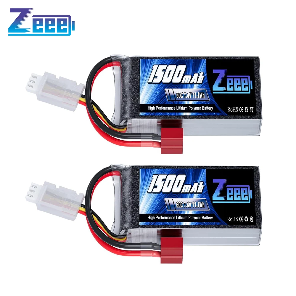 2 stücke Zeee 2S 1500 mAh Lipo Batterie 7,4 V 60C mit Deans Stecker für FPV Drone Boot RC Auto Racing Hobby Spezialisierte Lipo Modell Teile