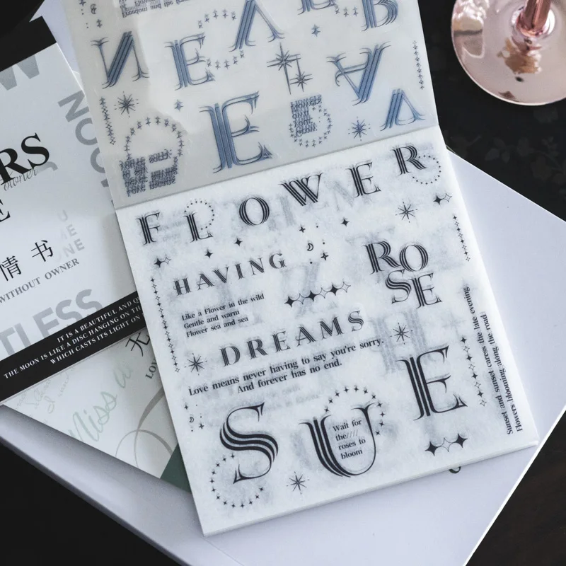 6 Stile 10 stücke Liebesbrief Serie Aufkleber ästhetischen Stick dekorative Tagebuch Album Scrap booking Material Junk Journal Lieferungen Image