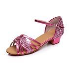 scarpe da ballo glitterate argento da donna e bambina scarpe da ballo da sala con tacco basso e punta aperta per bambini con cinturino alla caviglia - perfette per spettacoli e feste
