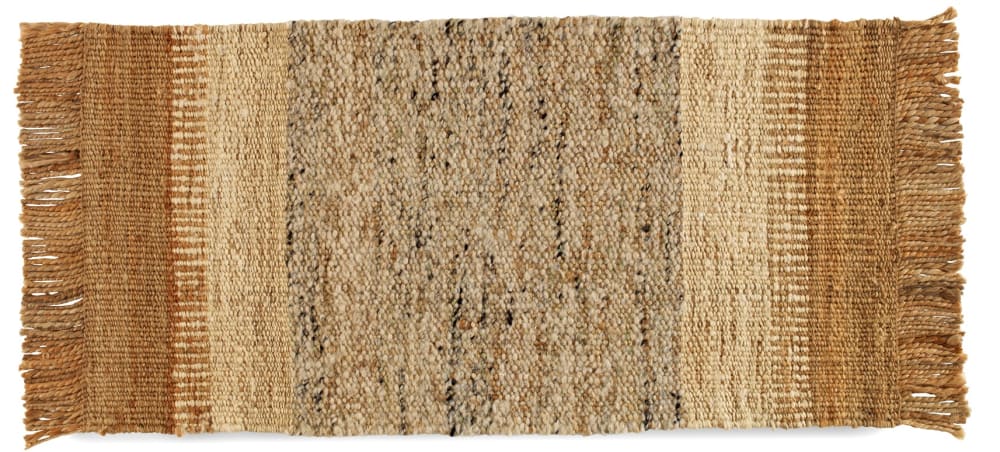 Tapis en jute et laine 60x120 cm