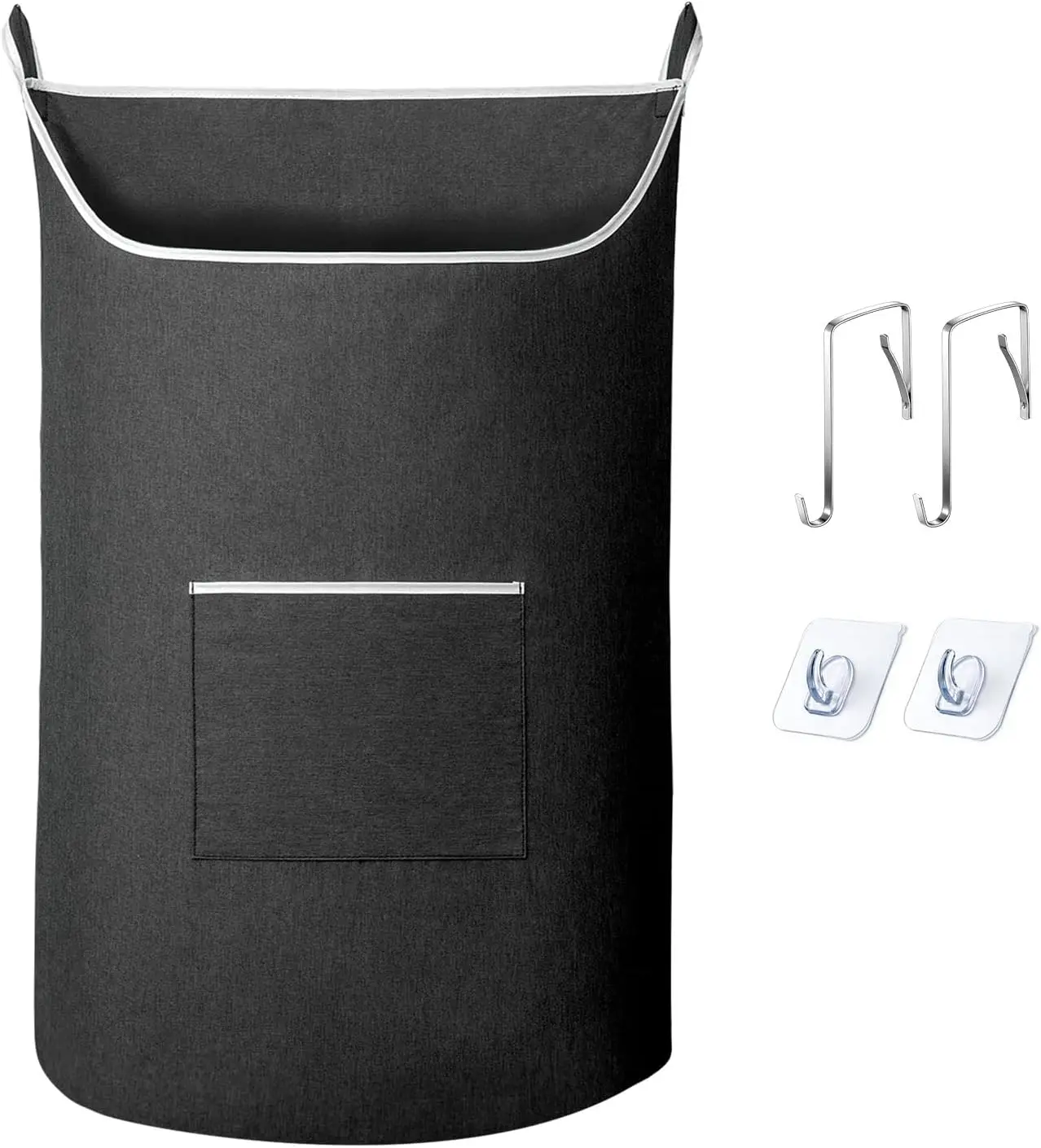 XL Hanging Laundry Hamper Bag Black Door Hanging Hamper with Large Openging Door Laundry Basket