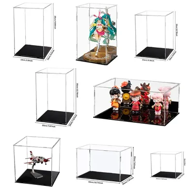 Acrylic Display Case Clear Display Box Countertop Cube for Collectibles, Action Figures, Mini