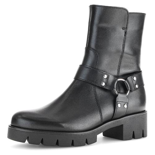 Bikerboots GABOR, Damen, Gr. 40, schwarz, Kalbsleder, unifarben, modisch, Schuhe, Blockabsatz, Stiefelette, Boots mit Best Fitting-Ausstattung