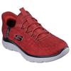 Slip-On Sneaker SKECHERS "SUMMITS-KEY PACE", Herren, Gr. 46, rot (rot, schwarz), Textil, sportlich, Schuhe, Slipper, Freizeitschuh, Halbschuh in veganer Verarbeitung