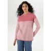 Strickpullover ANISTON SELECTED, Damen, Gr. 46, rosa (rosenholz, sanftes weiß), Strick, Obermaterial: 50% Viskose, 28% Polyester, 22% Polyamid, Jacquardmuster, elegant, oversize hüftbedeckend, Langarm Bündchen, Pullover, mit weiterem Stehkragen