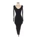 Fashion Nova Cocktail Dress - Midi Crew Neck Long Sleeve: Black Dresses - New - Women's Size X-Small