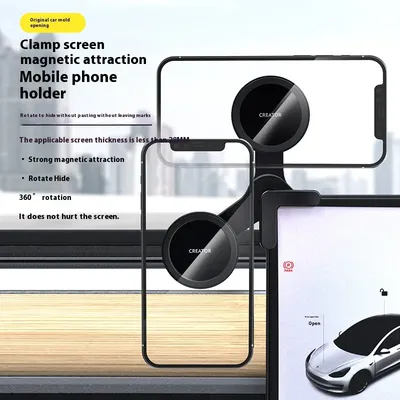For Tesla Model 3/Y NIO BYD Car Screen Phone Holder MagSafe Magnetic Accessories iPhone Rotate hidden Magnetic Holder16 15 14 13