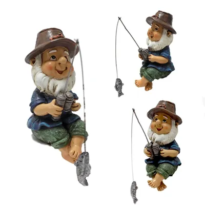 Garden Gnome Statue On Large Mushrooms, Outdoor Gnome Decor , Funny Garden Figurines For Outdoor