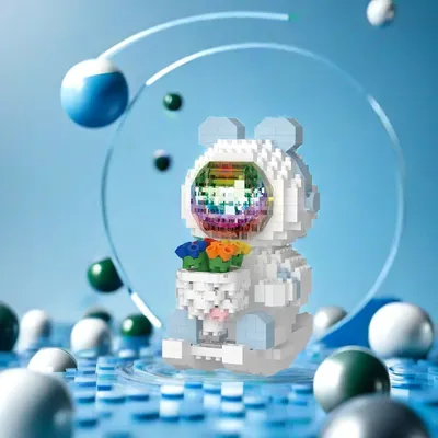 Knew Built Astronaut Minifigur LED Micro Mini Bausteine Spielzeug: Ultimativer Raumbegeisterte zum Sammeln und perfekte Geschenkidee Image