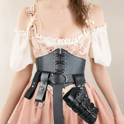 5PCS Halloween Kostüm Zubehör Set Medieval Renaissance Ritter Gürtel Viking Vintage Sac Cosplay Image