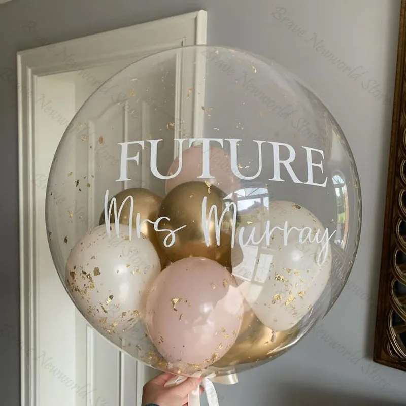 Personalisierter Bobo-Ballon, individueller Vinyl-Aufkleber für Blasenballon, Hochzeit, Brautparty, Dekoration, Geburtstagsfeier, Globos, Babyshower Image