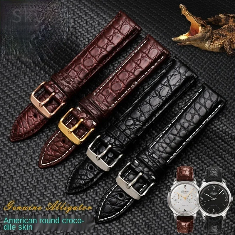Krokodil leder Armband Echt leder Uhren armband Herren für Mido Tissot Longines Uhren armband 20 22mm Uhren zubehör Image