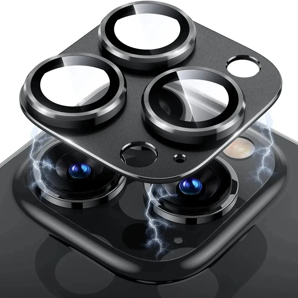 Volle Abdeckung Kamera Objektiv Schutz Für iPhone 16 Pro Max Gehärtetes Glas Für iPhone 16 Pro 14 15 Pro max Metall Kamera Schutz Image