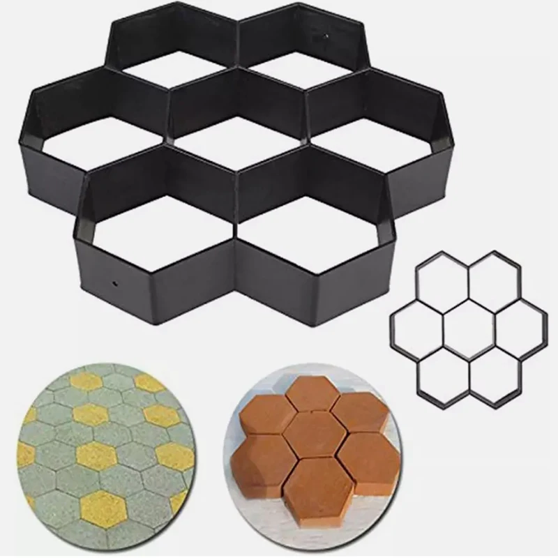 DIY Pfad Maker Pflaster Formen Stein Ziegel Beton Form Beton Zement Spaziergang Wiederverwendbare Garten Weg Pflasterung Pflaster Terrasse Formen Paviment Image