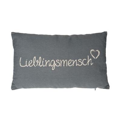 Deko Kissen Lieblingsmensch 30x50cm grau