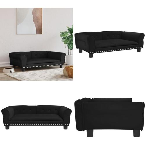 Hundebett Schwarz 95x55x30 cm Samt - Hundebett - Hundebetten - Home & Living