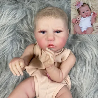 MRB 19 inch Already Painted Reborn Doll Kits Ellie-Sue With Blue Eyes and Eyelashes Vinyl Reborn