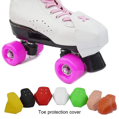 1 Pair Skates Roller Anti-friction Feet Toe Cap Guard Leather Skating Cover Protectors for Outdoor