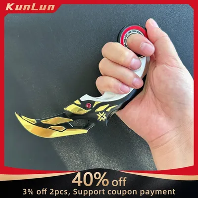 17cm Valorant Championships 2021 Karambit Rotatable All Metal Game Melee Weapon Traning Knife Claw