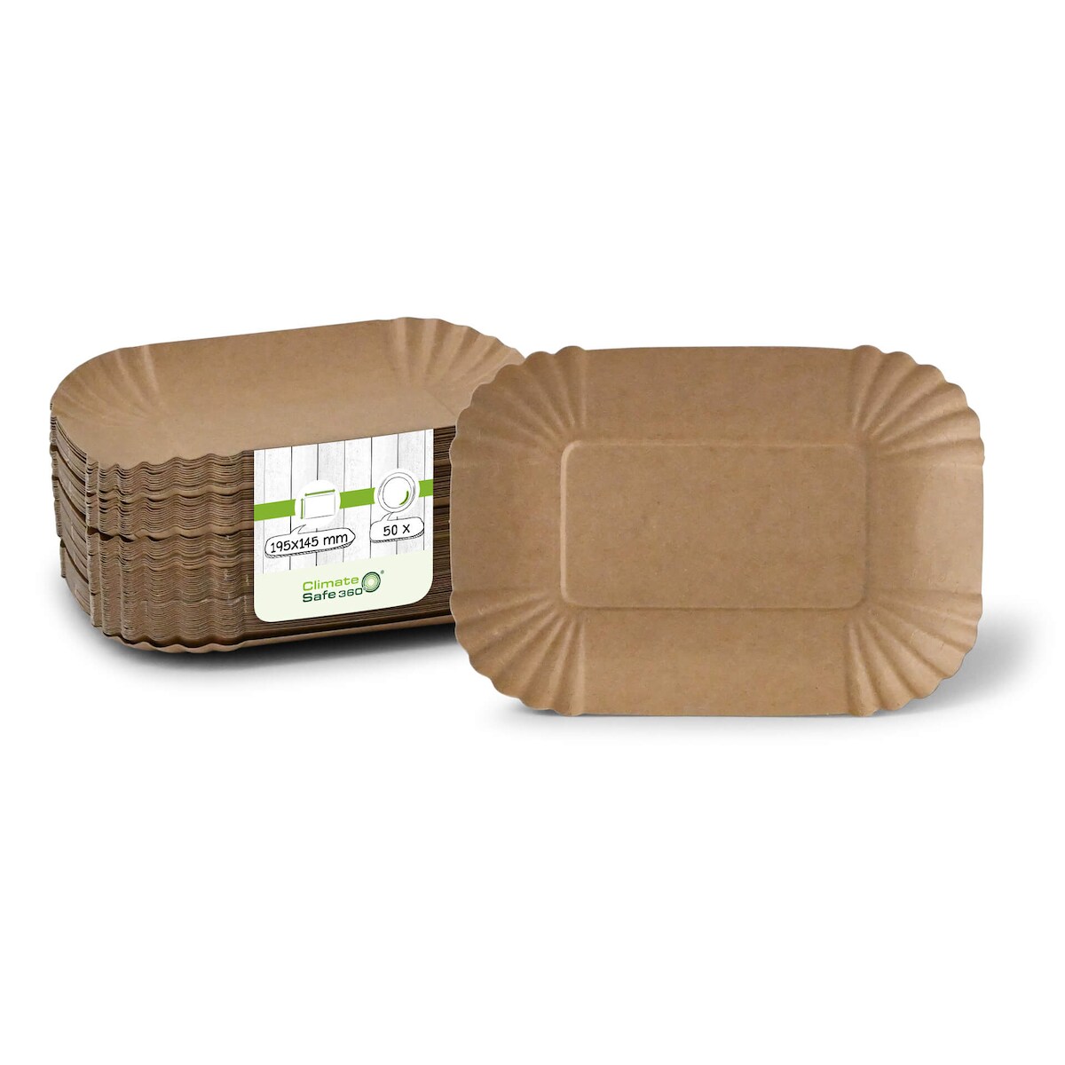 greenbox - Pappschalen 18 x 13 x 3 cm, braun, rechteckig, 50 St. Image