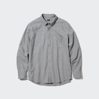 Uniqlo - Cotton Flannel Regular Fit Shirt - Gray - 3XL