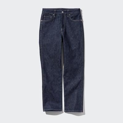 Uniqlo - Cotton Slim Fit Straight Ankle Jeans - Blue - 32inch