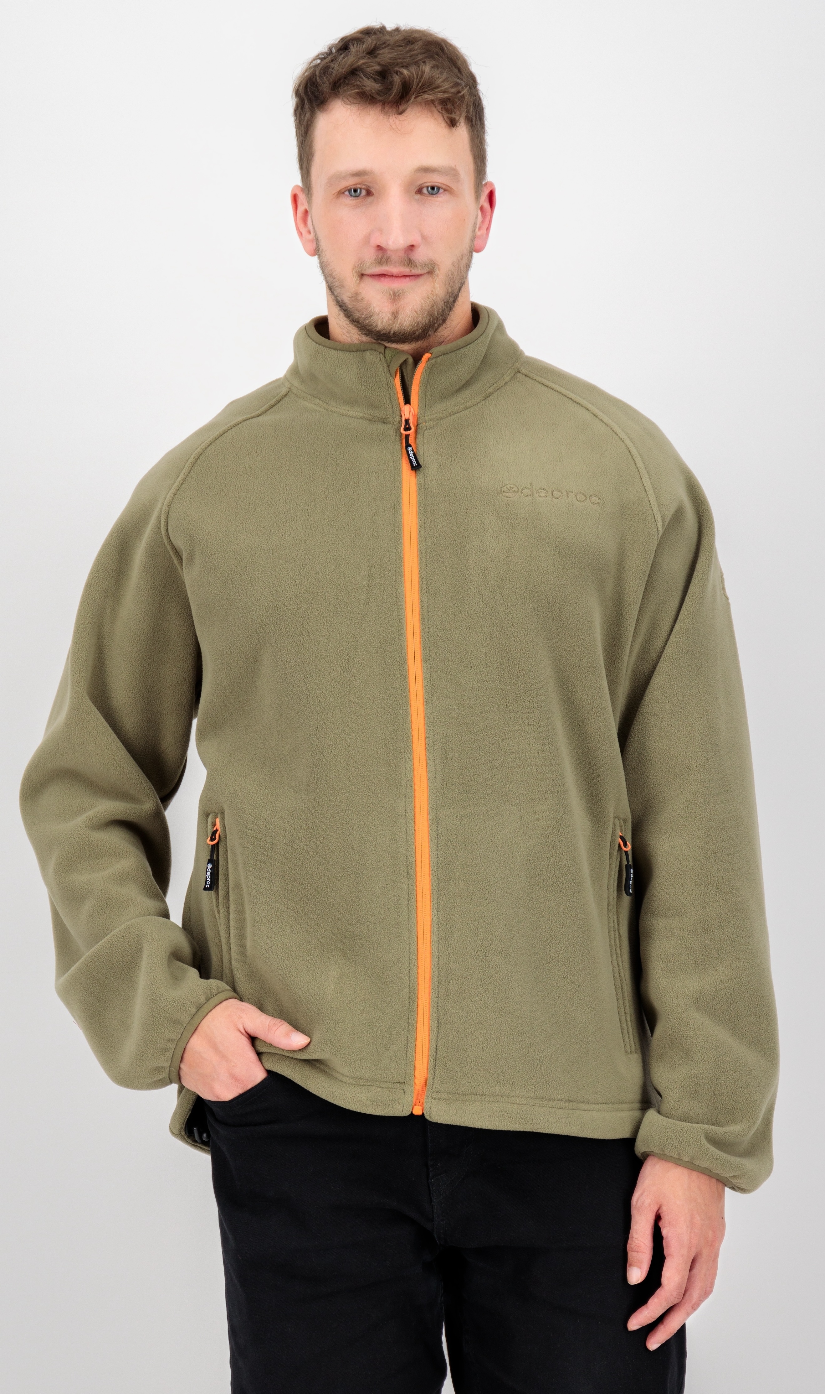 Fleecejacke DEPROC ACTIVE "WAWA BAY", Herren, Gr. 6XL (64), grün (olive), 100% Polyester, gerader Abschluss, Jacken Fleecejacke, auch in großen Größen erhältlich