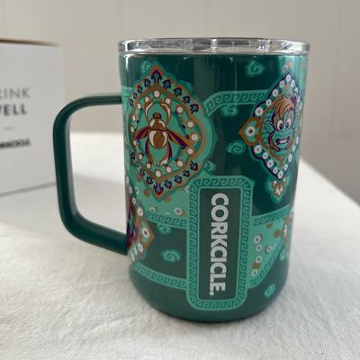 Disney Dining | Corkcicle Disney Jasmine 16 Oz Insulated Stainless Steel Coffee Mug W/Lid | Color: Green/Purple | Size: 16 Oz