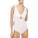 J. Crew Swim | J Crew Swimsuit Sz Xxl White Eyelet Nude V Neck Tie Front Cutout One Pc New | Color: White | Size: Xxl