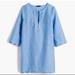 J. Crew Tops | J. Crew Scalloped Linen Cotton Blend Tunic Swim Coverup Size Medium | Color: Blue | Size: M