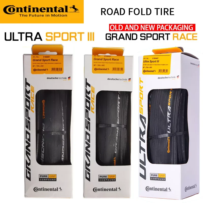 Pneu de vélo de route Continental ULTRA Sport III & GRAND Sport Race et Extra 700 × 23C /25C/28C, pneu pliable à gravier