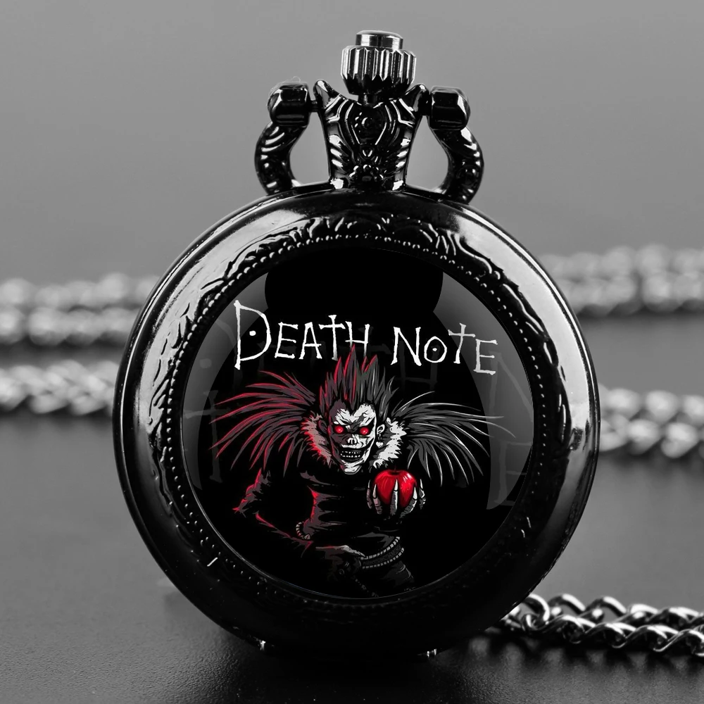 Montre de poche à Quartz pour hommes, Design Anime Death Note, coffret cadeau avec chaîne Durable et cadran à chiffres arabes, cadeau intemporel pour hommes