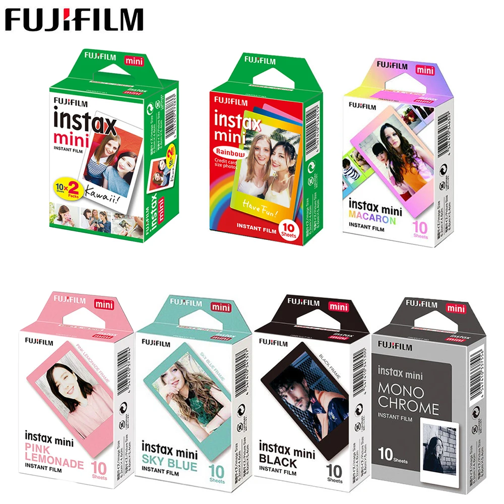 Fujifilm – 10/20 feuilles de papier Photo Instax, mini Film, cadre arc-en-ciel instantané, pour imprimante Photo Mini 11 9 8 7s 70 25 50 90 SP-2