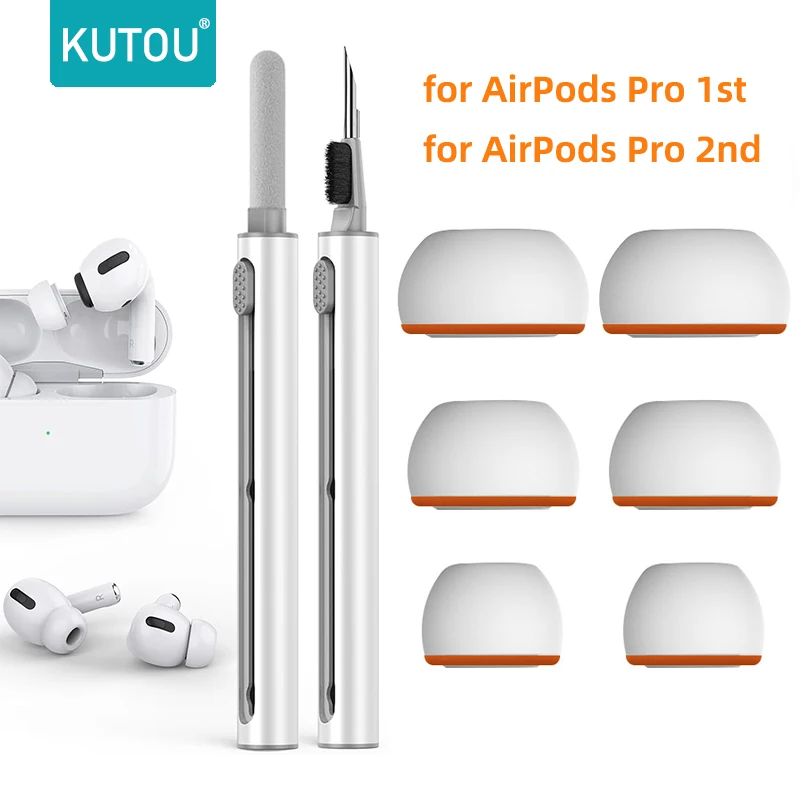 KUTOU Memory Foam-Ohrstöpsel für Airpods Pro 1. und 2. Generation, kabellose Bluetooth-Kopfhörer, Silikon-Ohrstöpsel, Pads, Abdeckungen, Kappen, Ohrpolster Image