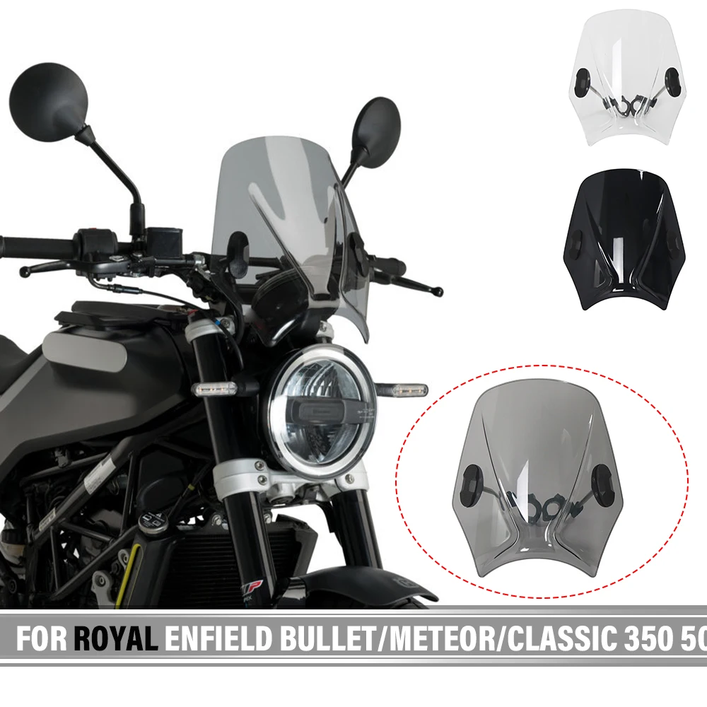 Parabrezza moto parabrezza strada universale per Royal Enfield Bullet/Meteor/Classic 350 500 Interceptor 650 Continental GT