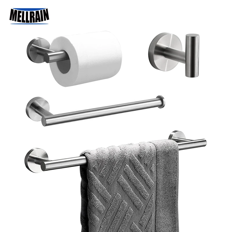 Runde Badezimmer-Accessoires, Edelstahl, gebürstet, Toilettenpapierhalter, Handtuchring, Kleiderhaken, Handtuchhalter, Bar, Badezimmer-Hardware