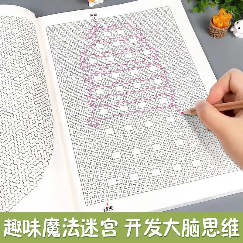 Livre de labyrinthe haute difficulté, formation au point, jeu de réflexion, livre de formation, développement intellectuel