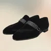 Strass steine Dekor schwarz Herde Slipper Mode Slip auf Männer Schuhe klassische handgemachte Party Fest Hochzeit große Größe Männer Freizeit schuhe