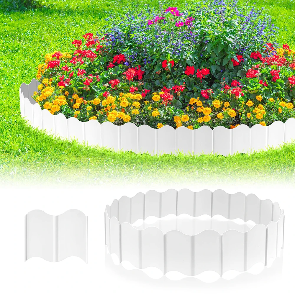 Bordures de jardin pour clôture de pelouse, chemin de clôture, barrière extérieure décorative à emboîtement, bordure de paysage pour cour et jardin