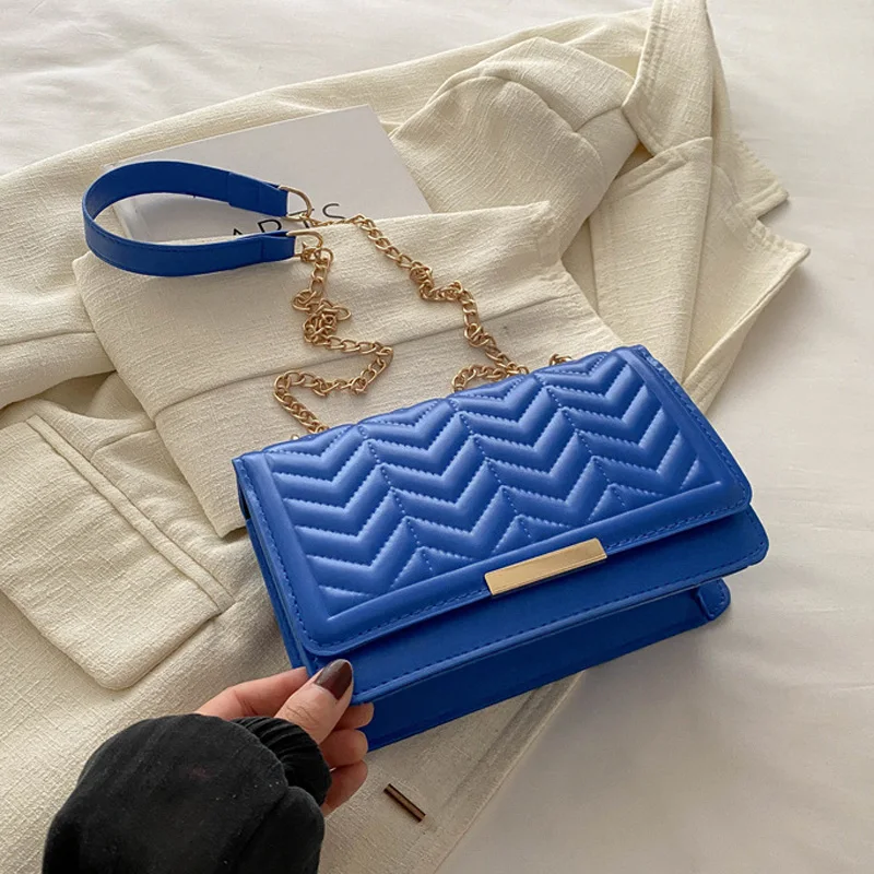 Sac à bandoulière rayé à la mode pour femmes, sacs à bandoulière à sangle en chaîne pour un usage quotidien, sacs à main et bourses pour dames
