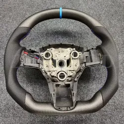 Volant en cuir et Fiber de carbone adapté à Tesla modèle 3 2016 2017 2018 2019 2020 2021 2022
