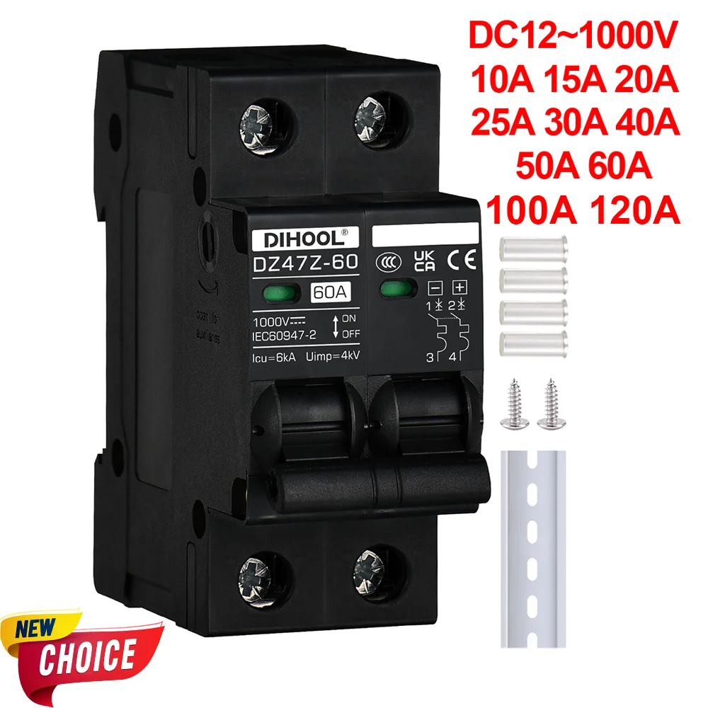 DC1000V MCB Solar DC Leistungsschalter Überlastschutz Trennschalter 100A 120A 20A 25A 30A 40A 50A 60A Batterieschutz Image