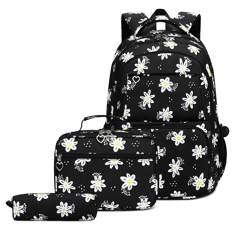 Sacs à dos étanches pour enfants, joli sac d'école pour étudiants, sacs d'école pour adolescentes, sac à lunch, étui à crayons, ensemble de 3 pièces