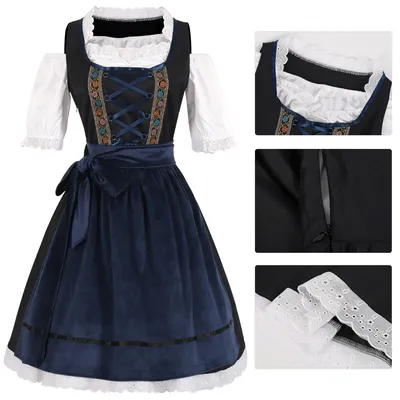 Deluxe Lady Deutsches Münchner Oktoberfest Biermädchen Dirndl Kleid Bayerisches Festival Image