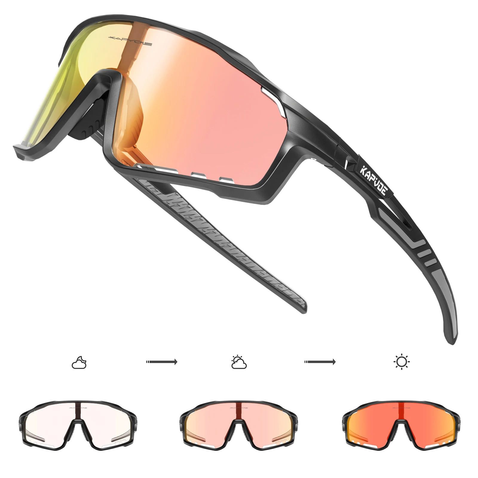 KAPVOE lunettes de cyclisme photochromiques hommes vtt conduite lunettes de vélo femmes vélo de route sport UV400 lunettes cyclisme lunettes de soleil